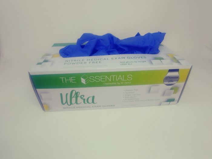 Essentials Powder Free Ultra Nitrile Exam Gloves Size L Case/3000