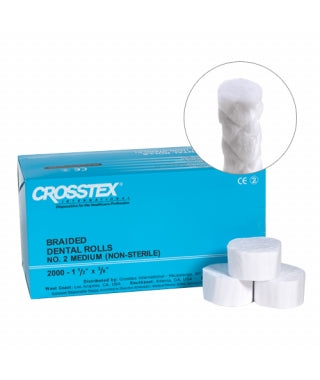 Crosstex Braided Cotton Rolls Non-Sterile
