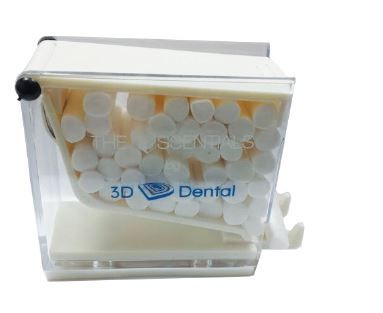 Cotton Roll Dispenser Pull Style White