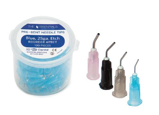 Essentials Pre Bent Needle Tip 25G Blue 100/Jar