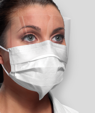Crosstex Isofluid FogFree™ Earloop Mask w/Shield with Secure Fit™  Mask Technology