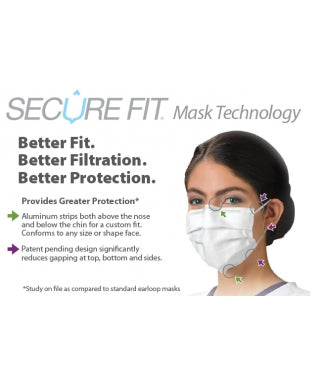 Crosstex Ultra™ Sensitive FogFree™ Earloop Mask w/ Shield w/ Secure Fit™ Mask Technology